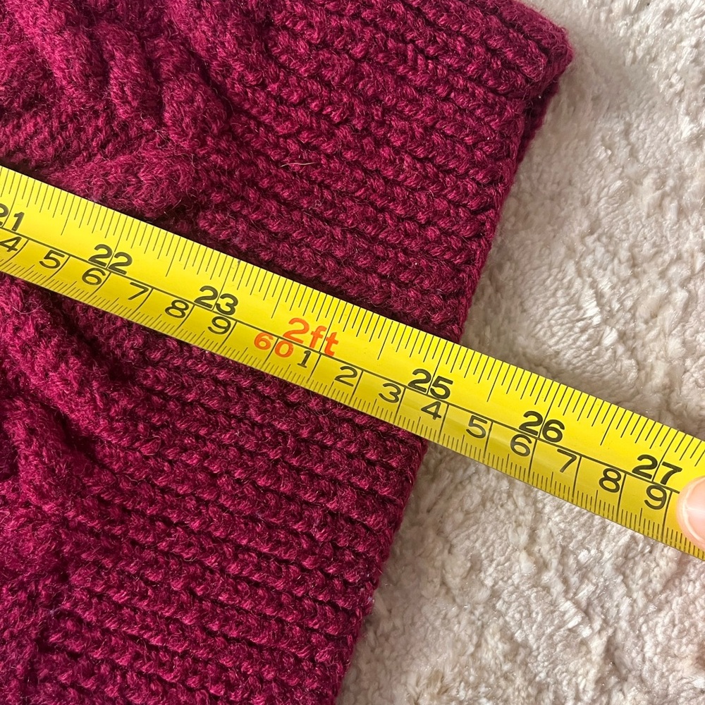 Christian Dior vintage 100% wool Burgundy Cable Knit hand knit Sweater medium - Picture 7 of 7